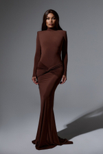 Платье Americano с длинным рукавом, коричневый