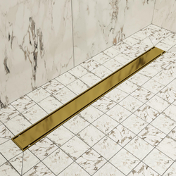 Душевой трап (лоток) CK DRAIN AQCP11-60 Plain GOLD 60 см, решетка матовое золото, с сифоном