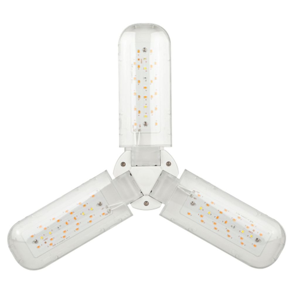 Фитолампа для растений светодиодная ЭРА FITO-24W-RB-E27-FOLD 3-х лепестковая красно-синего спектра 24 Вт Е27 | Фитолампы Е27