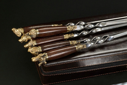 Подарочный набор шампуров в кейсе "Волк"