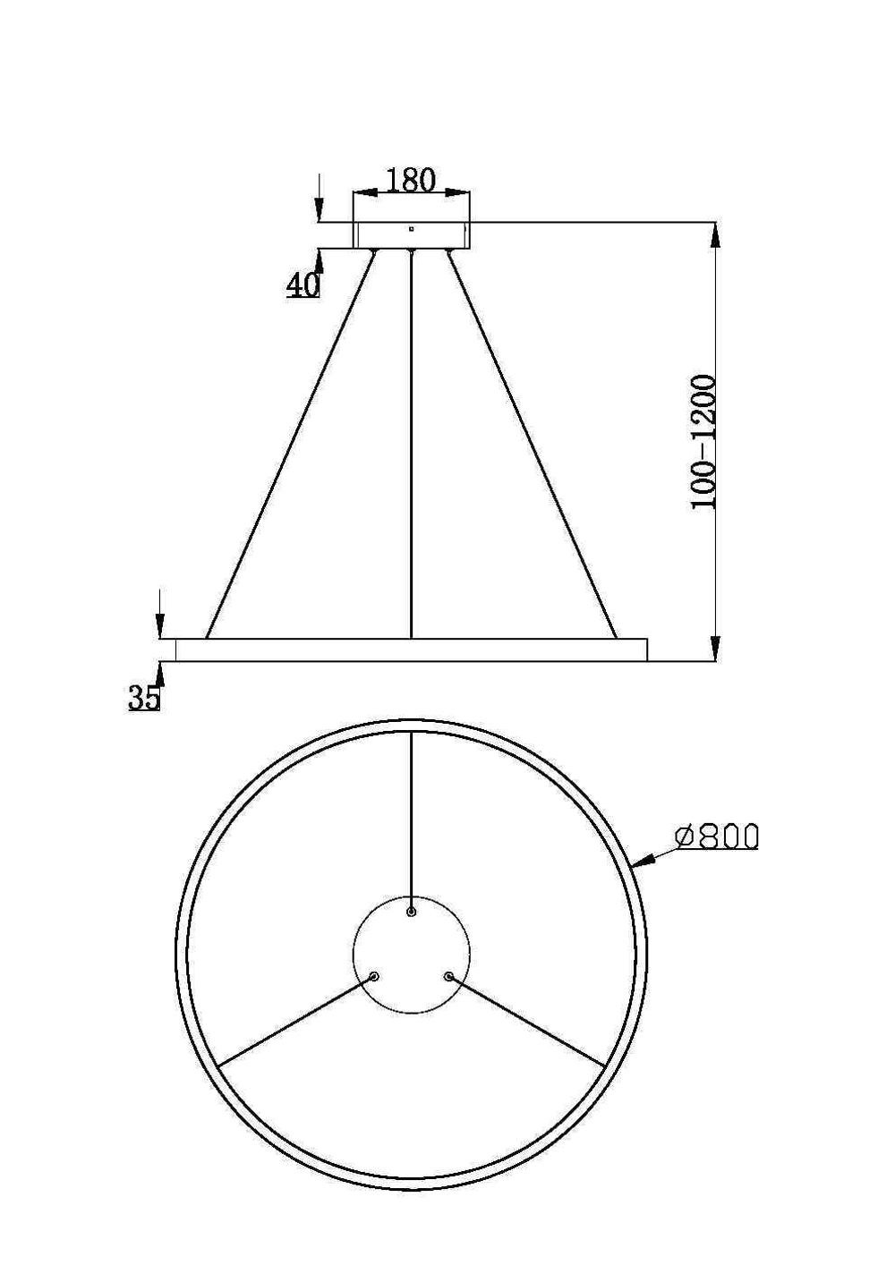 Люстра подвесная светодиодная Maytoni Rim MOD058PL-L42BSK