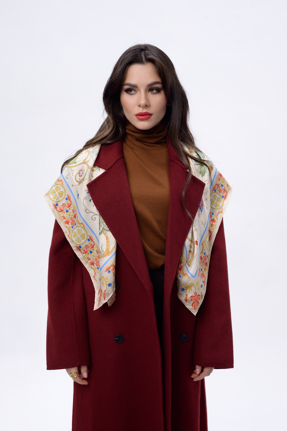 Платок «Зачатьевская роспись. Райский сад» 100% шёлк