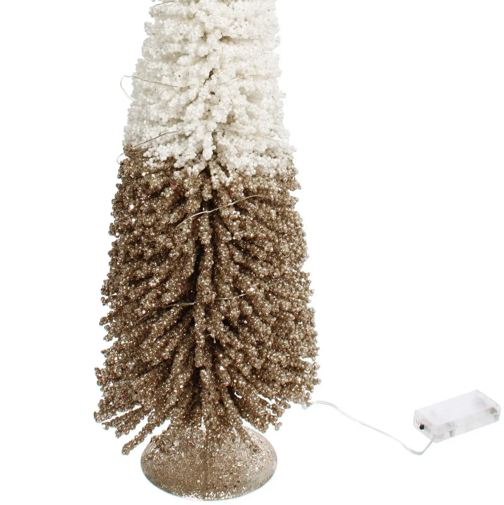 Сувенир с подсветкой «Волшебная ёлка» 19*60 см (батарейки 2 AA), Золото/Белый (свечение-теплый белый)