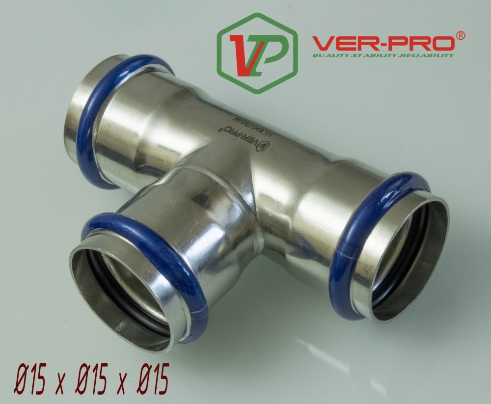 НЕРЖ Тройник  15*15*15  "VER-PRO"  (50/5шт)
