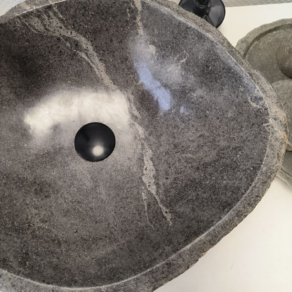 Каменная раковина из речного камня RS-63390 (55*41*15) 0123