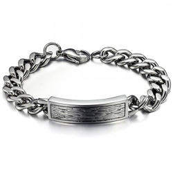 Браслет мужской с пластиной Steelman mn00106