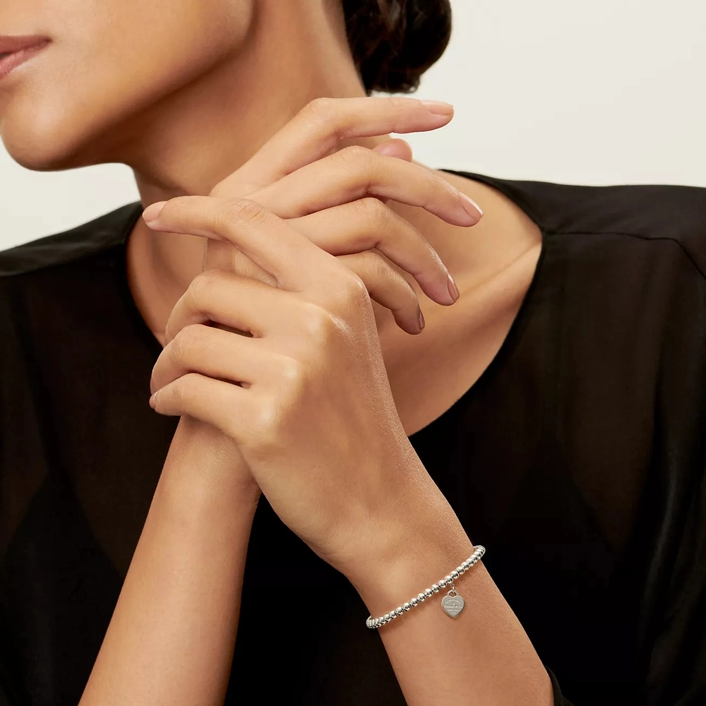 Браслет из серебра с голубой эмалью и бриллиантом 💠Tiffany, В наличии