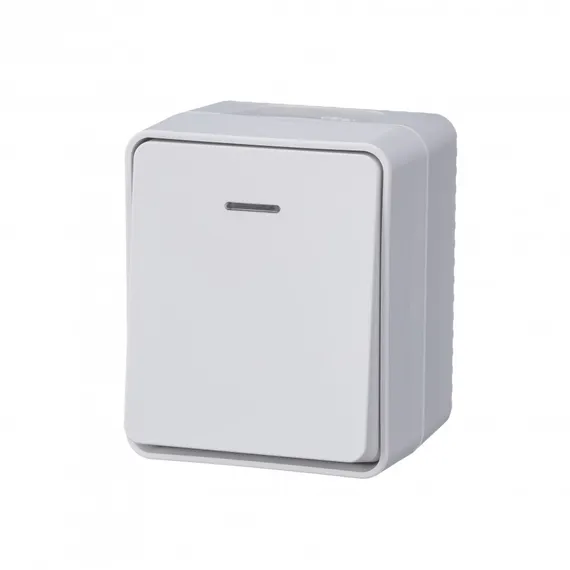 Выключатель 1-кл. ОП AtlasDesign PROFI IP54 10AX с подсветкой бел. SE ATN540113