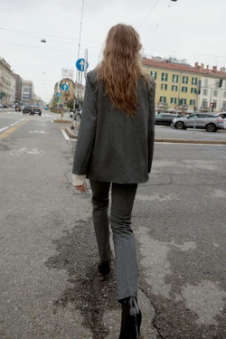 ZARA ЛЕГИНСЫ FLARE, СЕРЫЙ МЕЛАНЖ