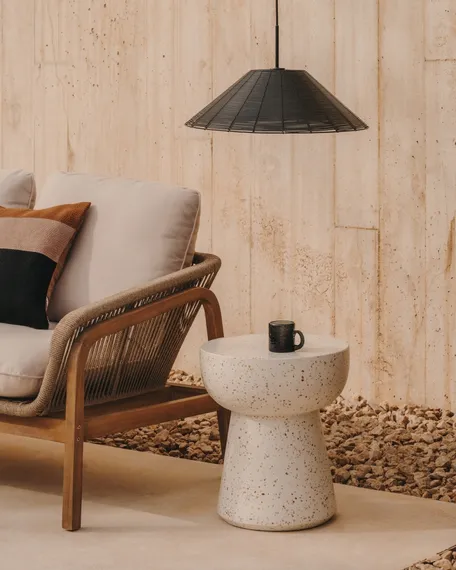 Приставной столик Pada Ø4045 см, белое терраццо