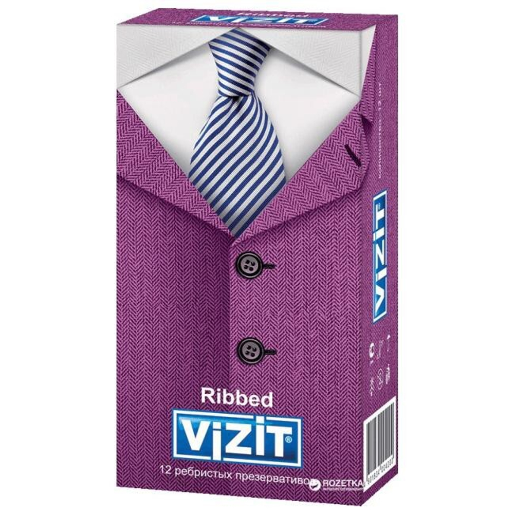 Презервативы ребристые Vizit Ribbed (12 шт )