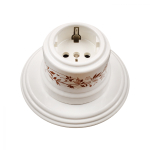 Розетка с З.К., керамика, цвет белый, декор D6/2 B1-101-01-D6/2