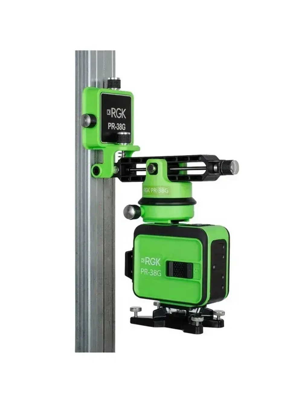 Лазерный уровень RGK PR-38G, 0,2 мм/м / 3х360 / зеленый луч (арт. 776066)
