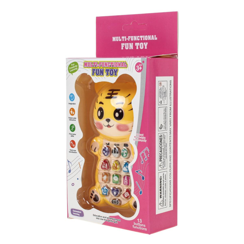 Телефон музыкальный "Тигренок" коробка 678-2