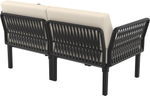 Диван пластиковый двухместный с подушками Siesta Contract Portofino Lounge, черный, бежевый