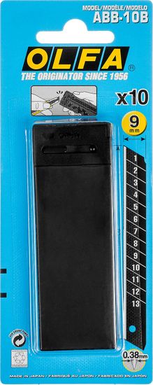 Лезвие OLFA BLACK MAX OL-ABB-10B 9х80х0,38мм, 10шт, сегментированное