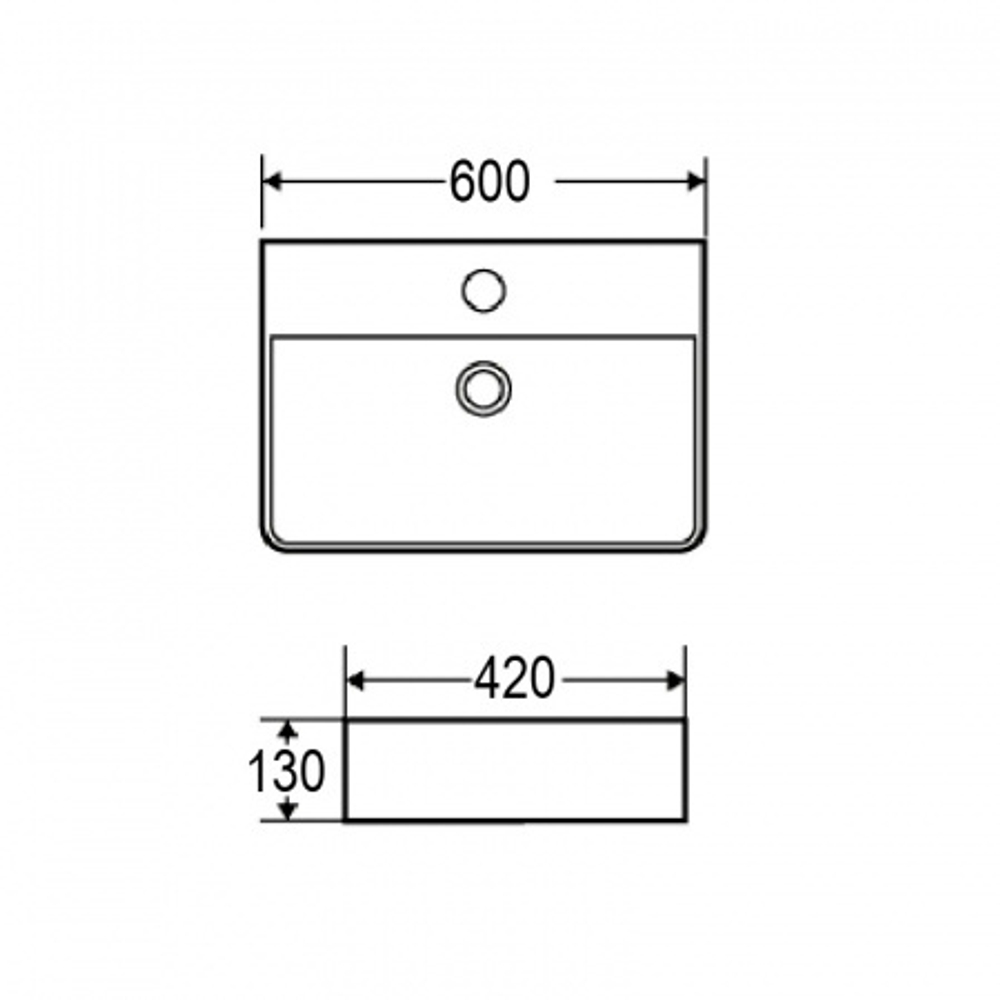 Раковина накладная (600х420х130)   31663