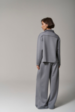 Брюки трикотажные wide leg серые