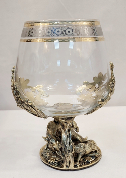 Бокал для коньяка "Охота на вепря" в подарочном футляре