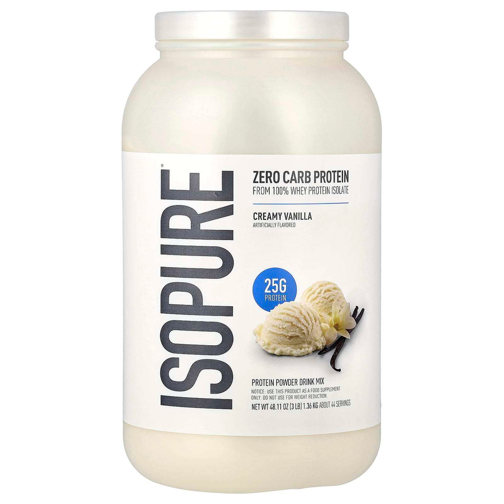 Isopure, протеиновый порошок без углеводов, со вкусом ванили, 1,36 кг (3 фунта)