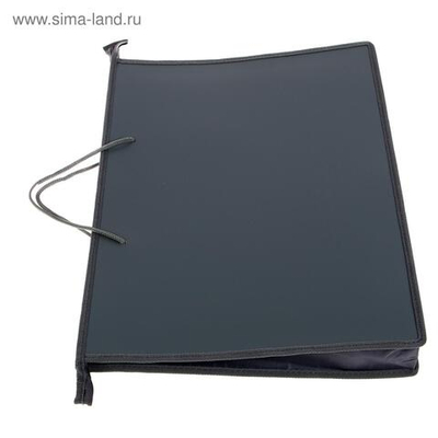 Папка А2 с ручками, 640 х 470мм, пластик, молния сверху, ПМ-А2-35, серая