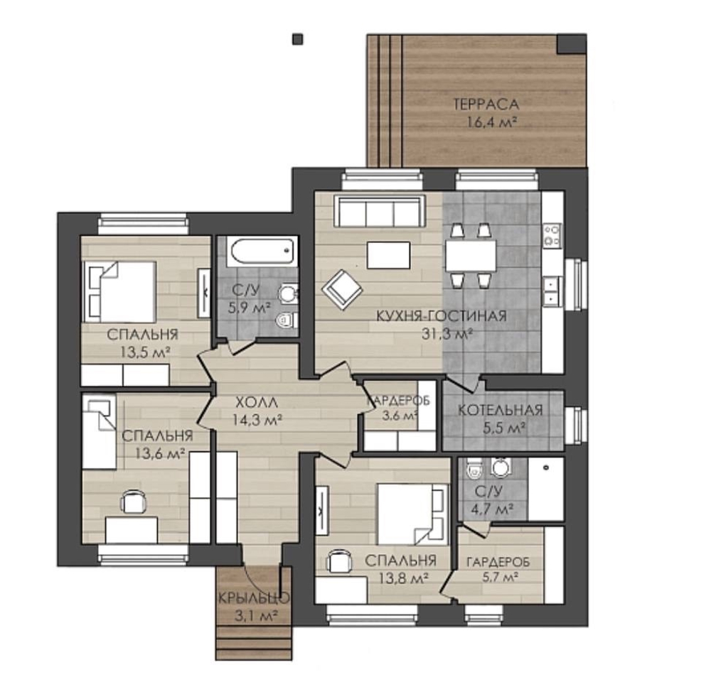 Проект Дома 98 кв. м К-52