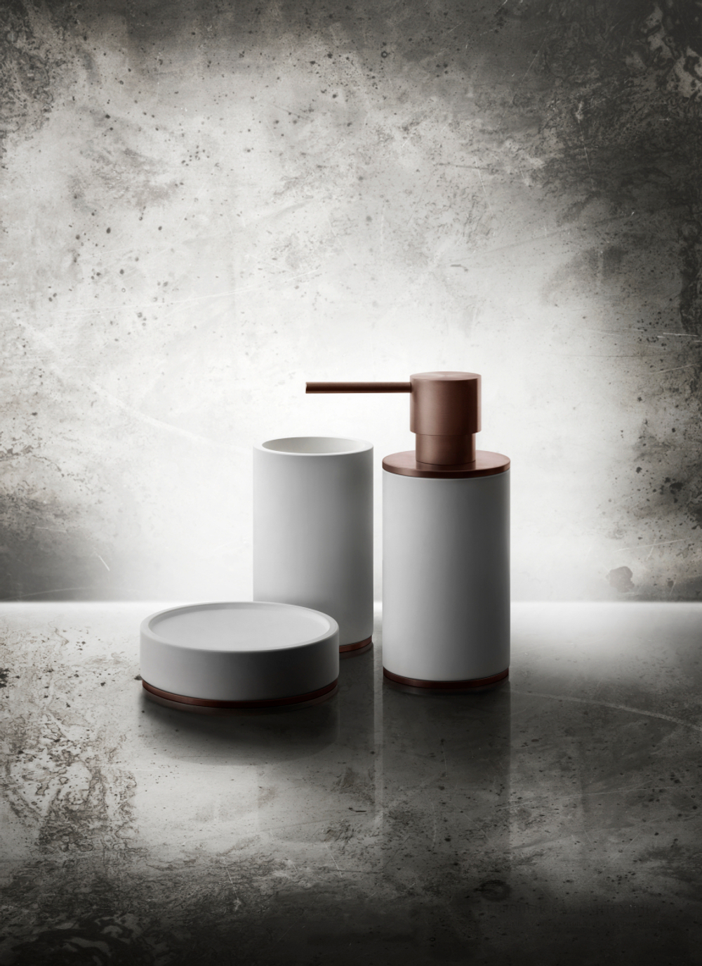 Стакан Gessi 316, настольный, ⌀75х126 мм, цвет White/Black Metal Brushed PVD
