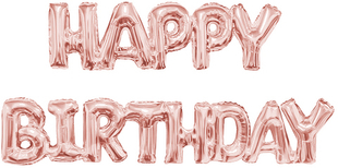 Мини фигура 17'' Надпись "Happy Birthday", Розовое Золото Fl