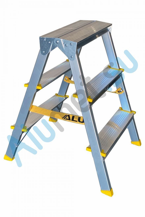 Стремянка Стальная 3ступ двухсторонняя Алюмет