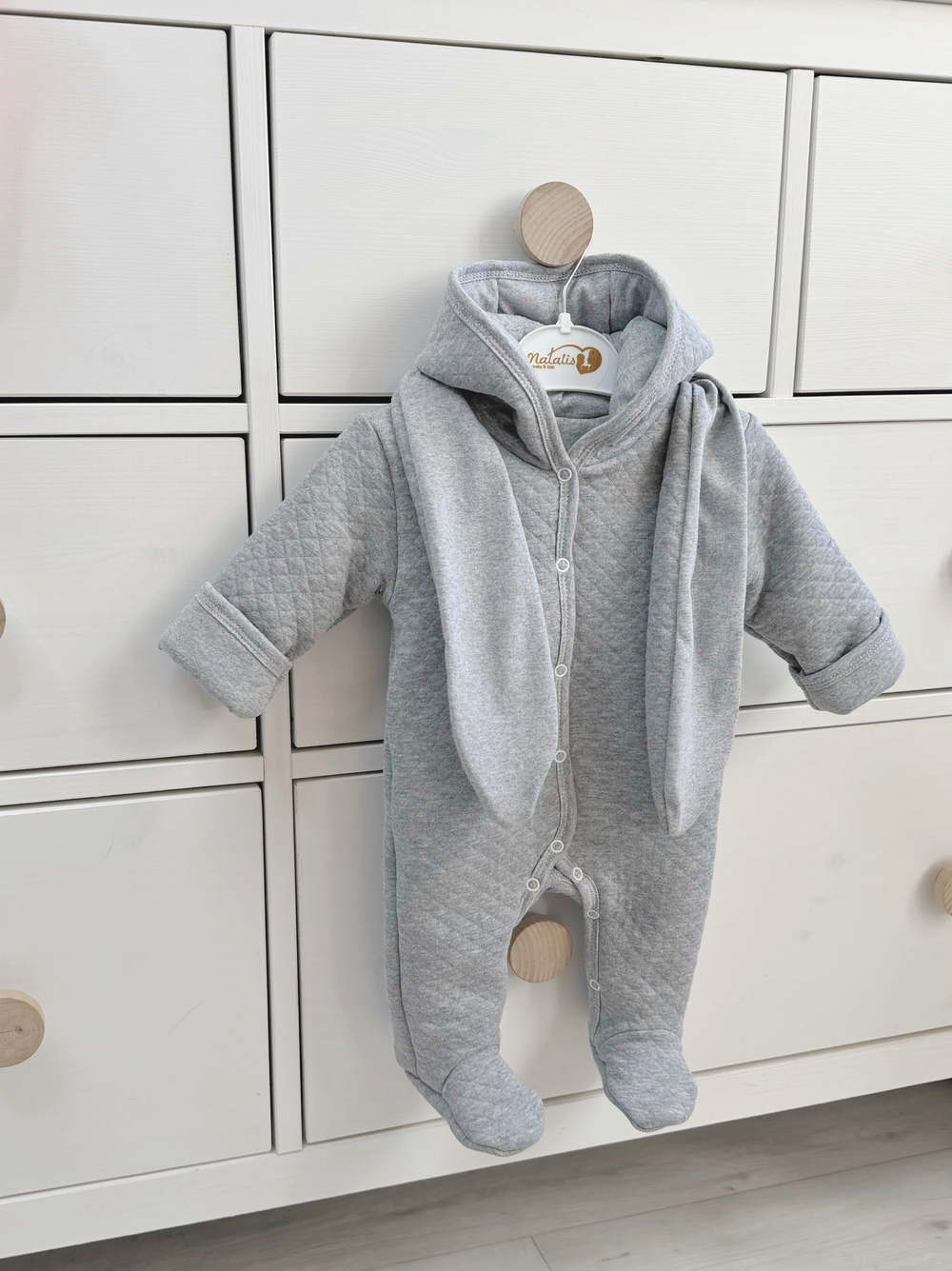 Комбинезон с ушками Gray melange (без утеплителя)