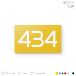 Номер на дверь 434, табличка на дверь для офиса, квартиры, кабинета, аудитории, склада, желтая 120х70 мм, Айдентика Технолоджи