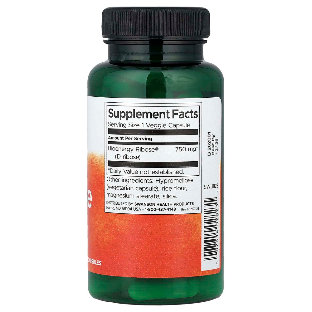 Swanson, Рибоза, 750 мг, 60 растительных капсул