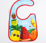 4645582 Нагрудник "Фруктовая тусовка" непромокаемый на липучках