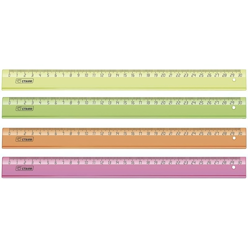 Линейка прозр. флуоресц. 30см. 010246 (Стамм)