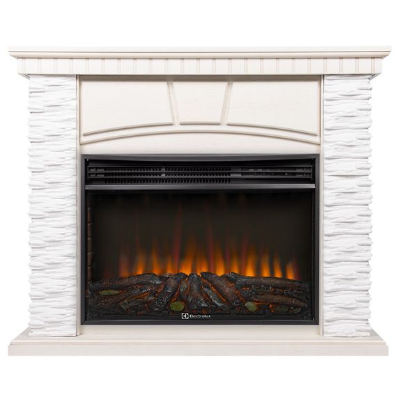 Портал Firelight Porto 30 камень белый, шпон беленый дуб — (2)