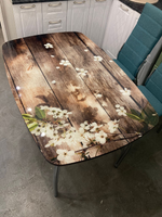 Стол обед нераздв Бочонок подстолье чайка хром Прованс 3 стекло фп