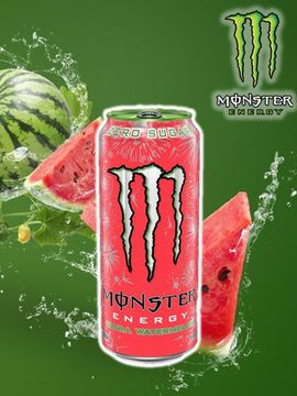 Энергетический напиток Monster Energy Ultra Watermelon со вкусом арбуза, без сахара, 500мл (Ирландия)