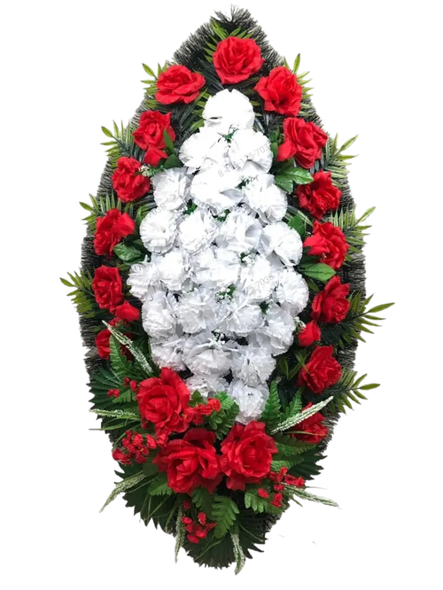 Похоронный венок из искусственных цветов «Классика №33» (90 см)