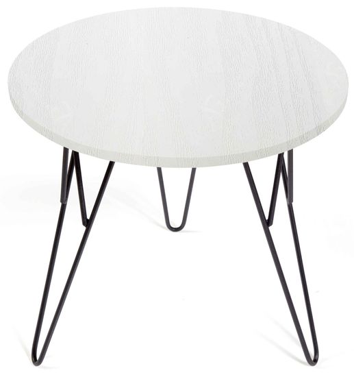 Журнальный столик ОСТИН Белое дерево / черный каркас