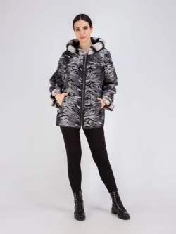 Куртка из натуральной кожи с капюшоном двустороннее