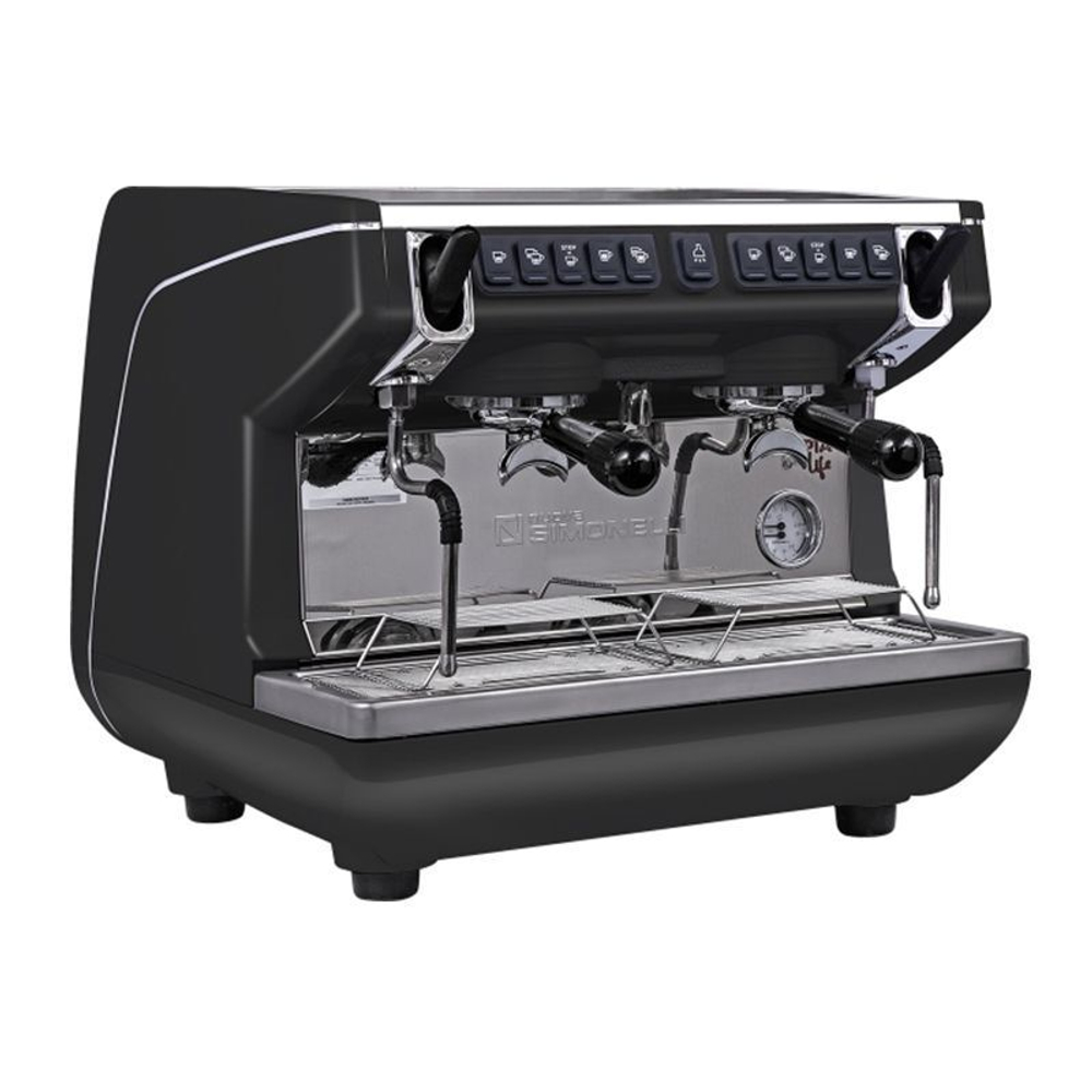 Профессиональная кофемашина NUOVA SIMONELLI Appia Life +economizer 2Gr V, высокие группы, черная