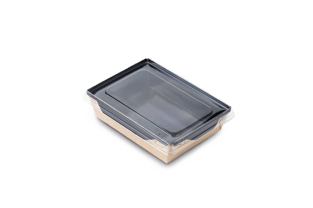 Салатники OSQ OPSALAD 450 BE с прозрачной крышкой Black Edition