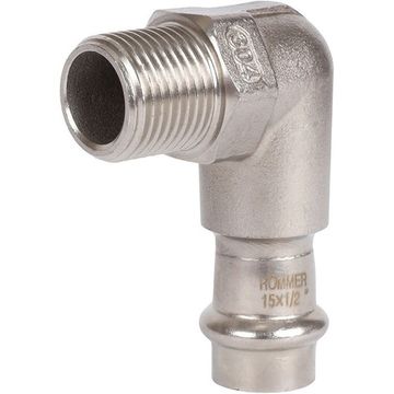 Угольник пресс Rommer 28x3/4" НР с наружной резьбой из нержавеющей стали (RSS-0010-002834)