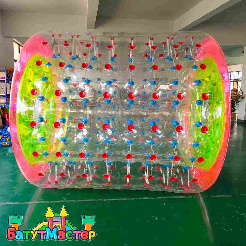 Аттракцион Водный роллер (Гидророллер) «Розово-зелёный» ПВХ, 2.2*2*2 м