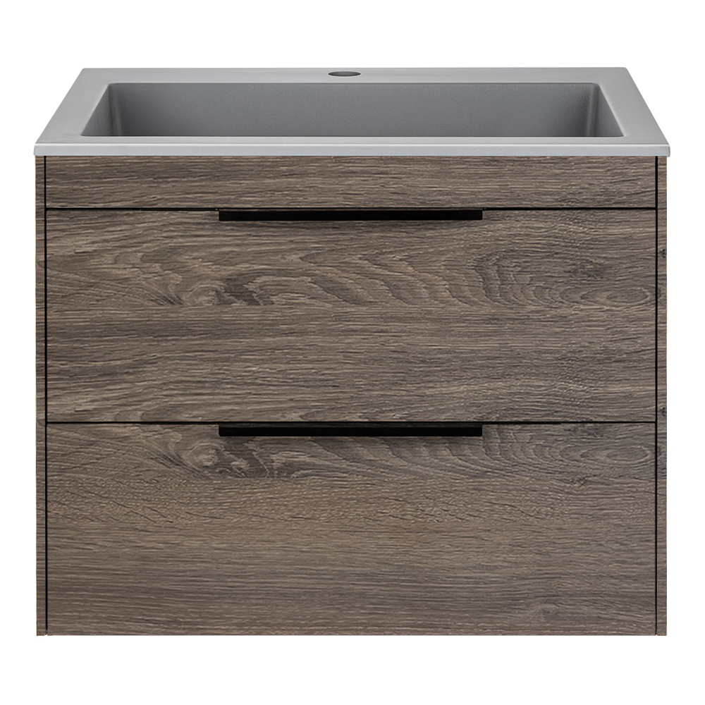 Тумба под раковину Vincea Chiara 2D 600 подвесная, 2 выкатных ящика soft-close, R.Oak