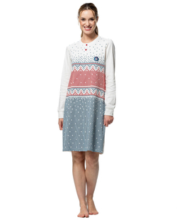 Egatex Ночная рубашка с принтом - Winter, экрю