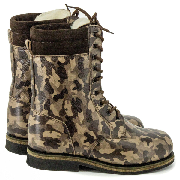 Унты-берцы мужские из кожи камуфляж милитари