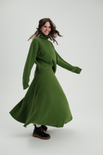 Зелёная шерстяная юбка