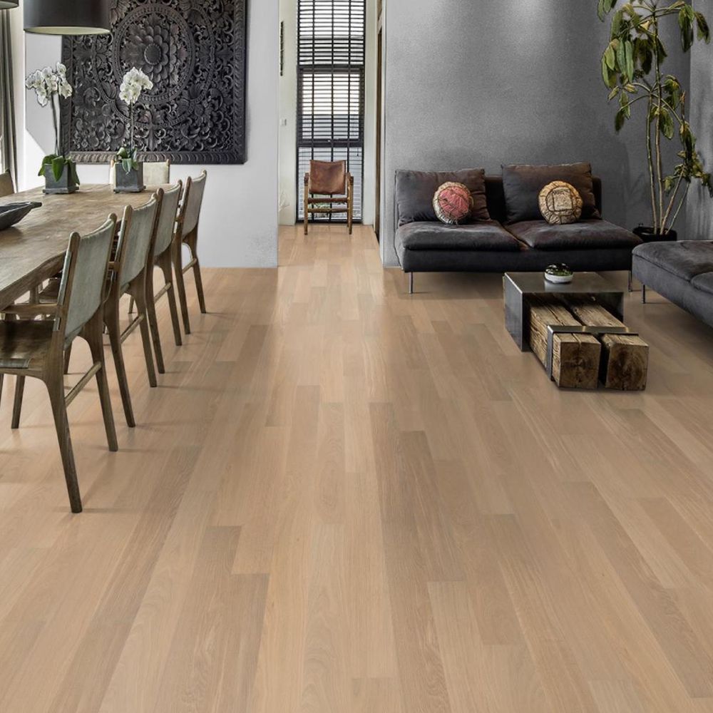 Инженерная доска Kahrs Дуб AB белый, матовый лак - Oak AB white matt lacquer HB