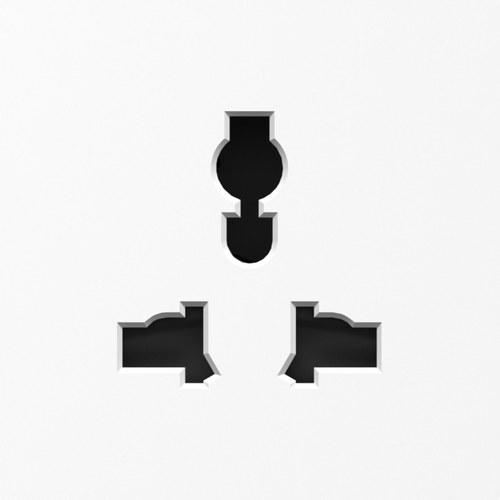 Накладка для розетки мультистандарт, со шторками 16A 250 В~, глянцевый белый, серия A07